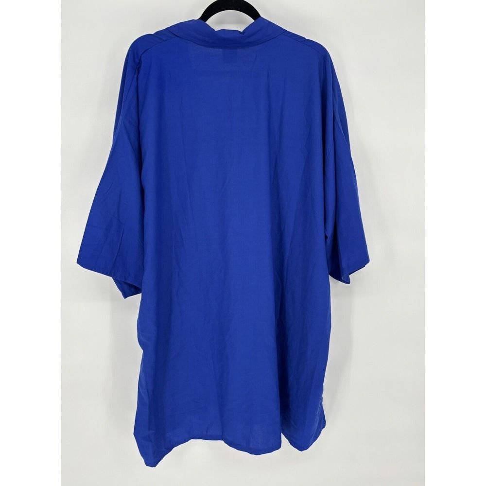 LALEELA Button Up Shirt Blue Short Sleeve Button Up Casual Size 4XL - Picture 4 of 7